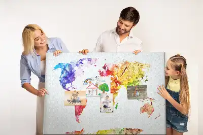 Tablica korkowa z nadrukiem pastelowej mapy malarskiej