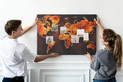 Ozdobna tablica korkowa Ścienny atlas świata