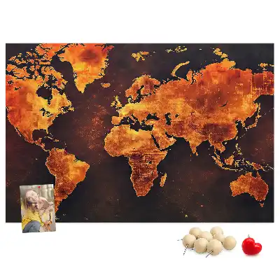 Ozdobna tablica korkowa Ścienny atlas świata
