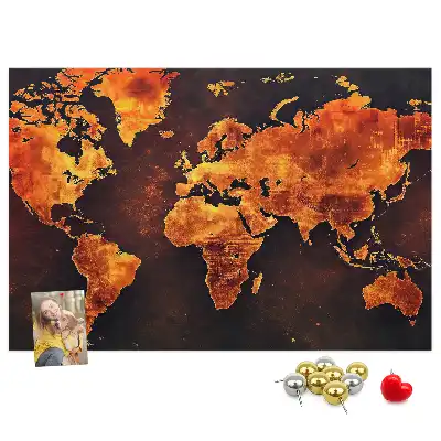 Ozdobna tablica korkowa Ścienny atlas świata