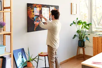 Ozdobna tablica korkowa Ścienny atlas świata