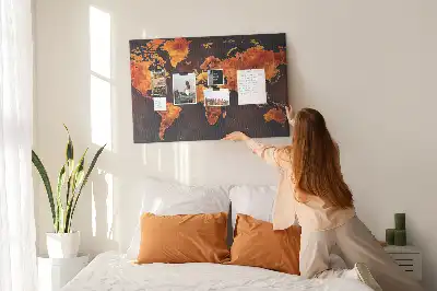 Ozdobna tablica korkowa Ścienny atlas świata