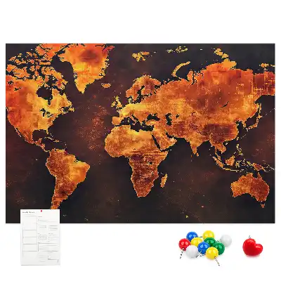Ozdobna tablica korkowa Ścienny atlas świata