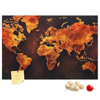 Ozdobna tablica korkowa Ścienny atlas świata