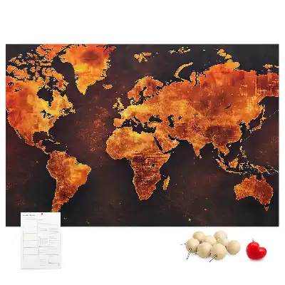 Ozdobna tablica korkowa Ścienny atlas świata