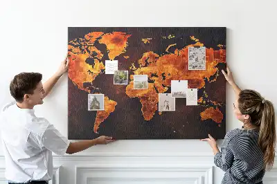 Ozdobna tablica korkowa Ścienny atlas świata