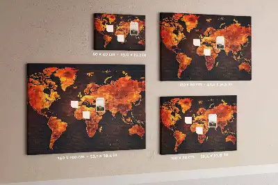 Ozdobna tablica korkowa Ścienny atlas świata