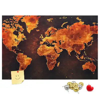 Ozdobna tablica korkowa Ścienny atlas świata