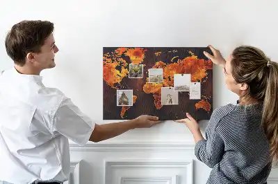 Ozdobna tablica korkowa Ścienny atlas świata