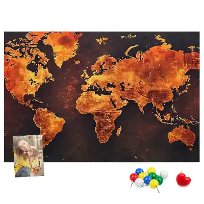 Ozdobna tablica korkowa Ścienny atlas świata