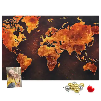 Ozdobna tablica korkowa Ścienny atlas świata