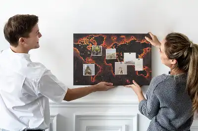 Nowoczesna korkowa tablica na ścianę z mapą lądów