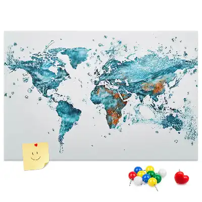 Tablica korkowa dla dzieci Wodna mapa świata