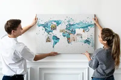 Tablica korkowa dla dzieci Wodna mapa świata