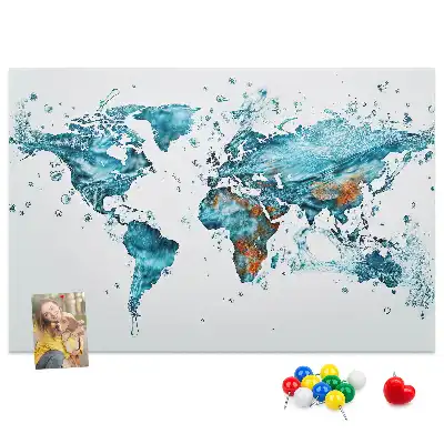 Tablica korkowa dla dzieci Wodna mapa świata