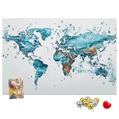 Tablica korkowa dla dzieci Wodna mapa świata