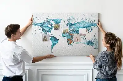 Tablica korkowa dla dzieci Wodna mapa świata
