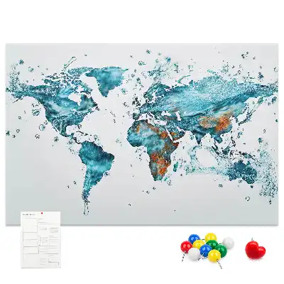 Tablica korkowa dla dzieci Wodna mapa świata