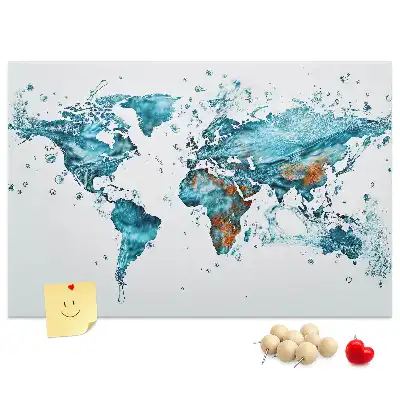 Tablica korkowa dla dzieci Wodna mapa świata
