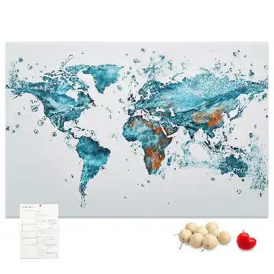 Tablica korkowa dla dzieci Wodna mapa świata