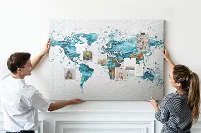 Tablica korkowa dla dzieci Wodna mapa świata