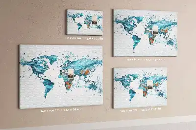 Tablica korkowa dla dzieci Wodna mapa świata