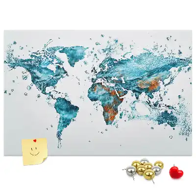 Tablica korkowa dla dzieci Wodna mapa świata