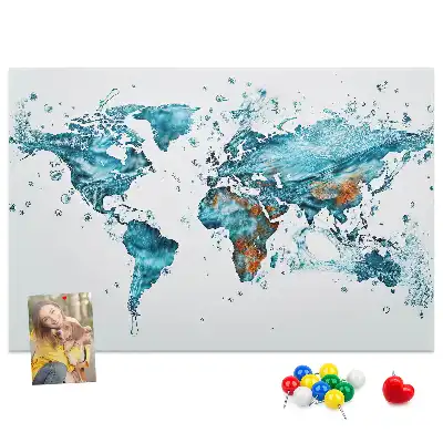 Tablica korkowa dla dzieci Wodna mapa świata