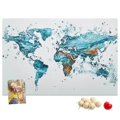 Tablica korkowa dla dzieci Wodna mapa świata