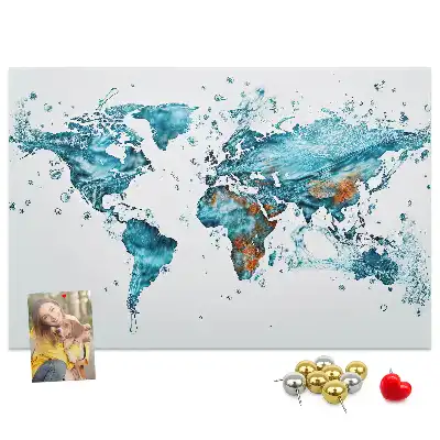 Tablica korkowa dla dzieci Wodna mapa świata