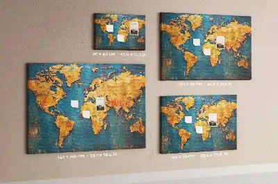 Ozdobna tablica korkowa Artystyczny zarys kontynentów