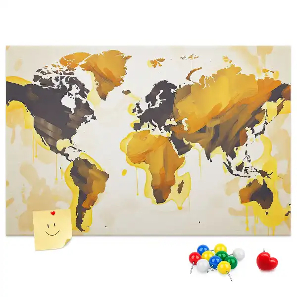 Korkowa tablica Mapa świata abstrakcja