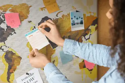 Korkowa tablica Mapa świata abstrakcja