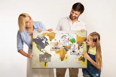 Korkowa tablica Mapa świata abstrakcja