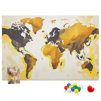 Korkowa tablica Mapa świata abstrakcja