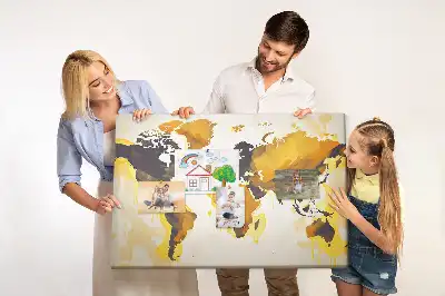 Korkowa tablica Mapa świata abstrakcja