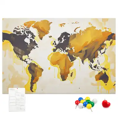 Korkowa tablica Mapa świata abstrakcja