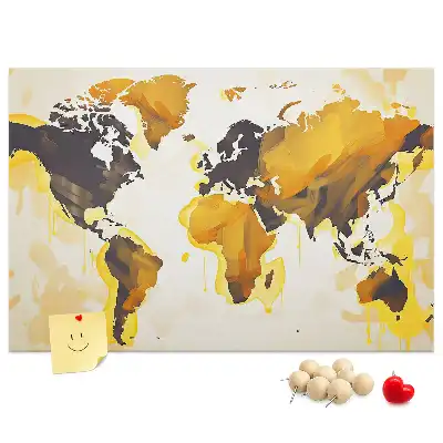 Korkowa tablica Mapa świata abstrakcja