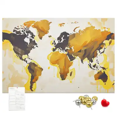 Korkowa tablica Mapa świata abstrakcja