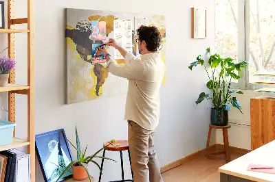 Korkowa tablica Mapa świata abstrakcja
