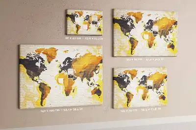 Korkowa tablica Mapa świata abstrakcja
