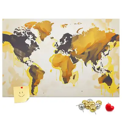 Korkowa tablica Mapa świata abstrakcja
