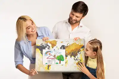 Korkowa tablica Mapa świata abstrakcja