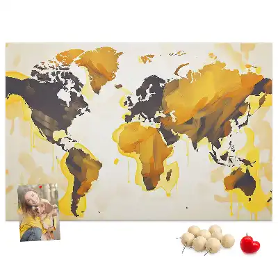 Korkowa tablica Mapa świata abstrakcja