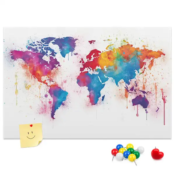 Tablica korkowa dla dzieci Geograficzna mapa kontynentalna