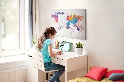 Tablica korkowa dla dzieci Geograficzna mapa kontynentalna