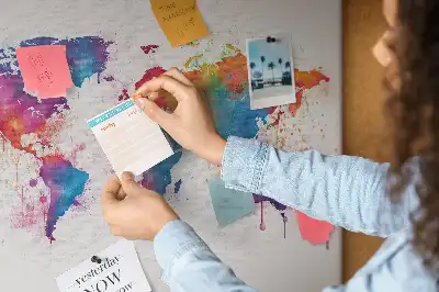 Tablica korkowa dla dzieci Geograficzna mapa kontynentalna