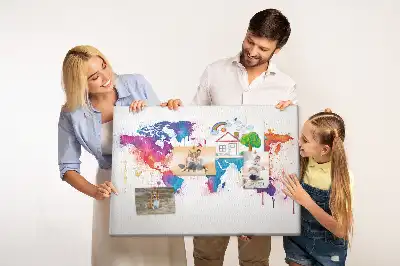 Tablica korkowa dla dzieci Geograficzna mapa kontynentalna
