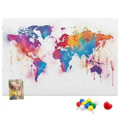 Tablica korkowa dla dzieci Geograficzna mapa kontynentalna