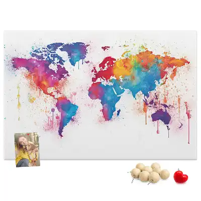 Tablica korkowa dla dzieci Geograficzna mapa kontynentalna